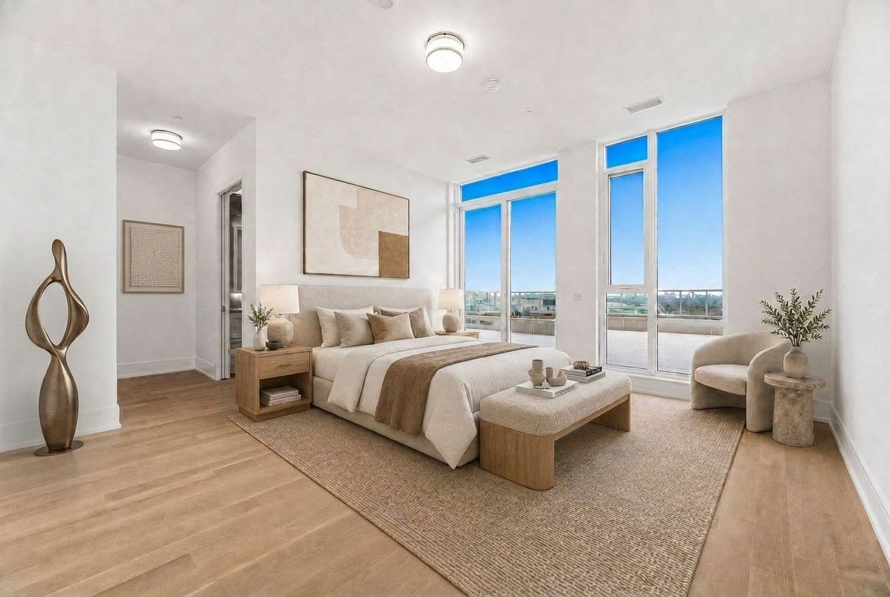 Virtually staged bedroom 1 – Upper Penthouse UPH1, Thornhill