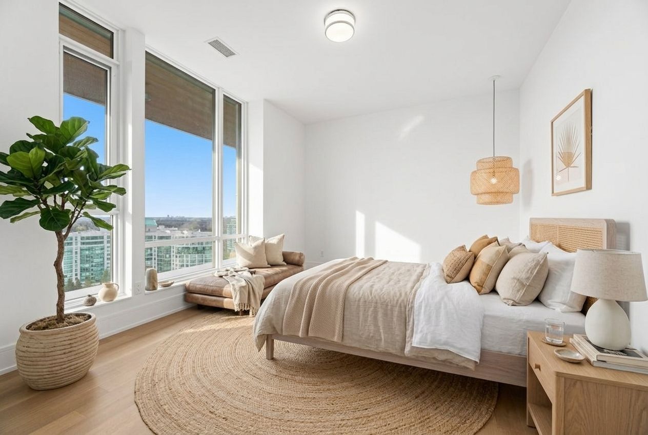 Virtually staged bedroom 3 – Upper Penthouse UPH1, Thornhill