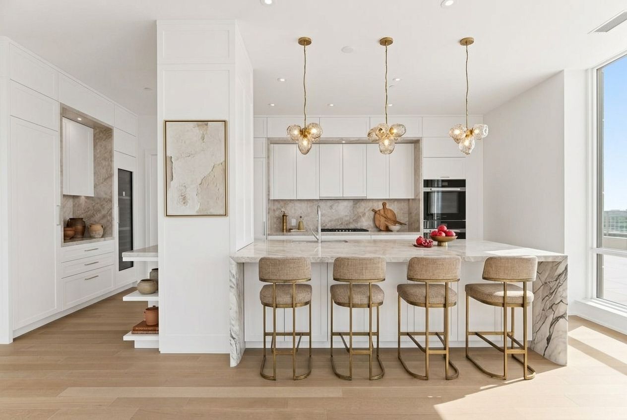 Gourmet kitchen with stone countertops – Upper Penthouse UPH1, 399 Royal Orchard Blvd, Thornhill